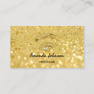 Carte De Visite Micorblading Lash Brows Makeup Logo Gold Glitter