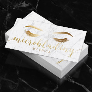 Carte De Visite Microblading Brow maquillage Artiste Gold Script M