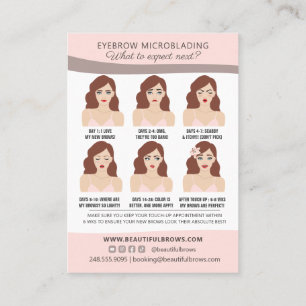Carte De Visite Microblading Eyebrow Après-soins et rendez-vous B