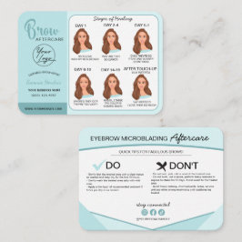 Carte De Visite Microblading Eyebrow Instructions pour les soins p