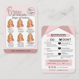 Carte De Visite Microblading Eyebrow Instructions pour les soins p