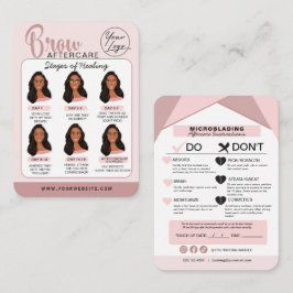 Carte De Visite Microblading Eyebrow Instructions pour les soins p