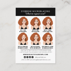 Carte De Visite Microblading Eyebrow Instructions pour les soins p