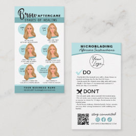 Carte De Visite Microblading Eyebrow Instructions pour les soins p