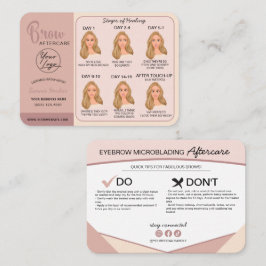 Carte De Visite Microblading Eyebrow Instructions pour les soins p