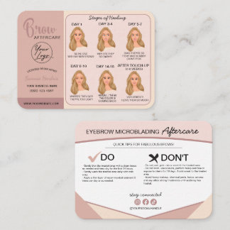 Carte De Visite Microblading Eyebrow Instructions pour les soins p