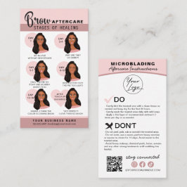 Carte De Visite Microblading Eyebrow Instructions pour les soins p