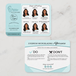 Carte De Visite Microblading Eyebrow Instructions pour les soins p