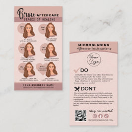 Carte De Visite Microblading Eyebrow Instructions pour les soins p