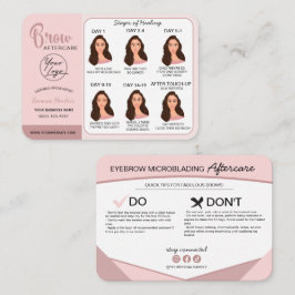 Carte De Visite Microblading Eyebrow Instructions pour les soins p