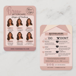Carte De Visite Microblading Eyebrow Instructions pour les soins p