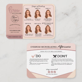 Carte De Visite Microblading Eyebrow Instructions pour les soins p