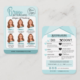 Carte De Visite Microblading Eyebrow Instructions pour les soins p