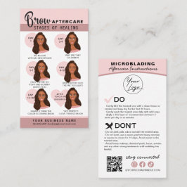 Carte De Visite Microblading Eyebrow Instructions pour les soins p