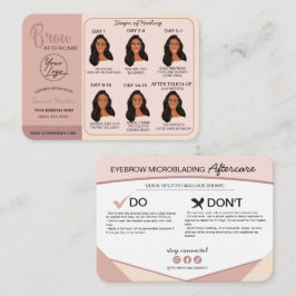 Carte De Visite Microblading Eyebrow Instructions pour les soins p