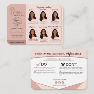 Carte De Visite Microblading Eyebrow Instructions pour les soins p