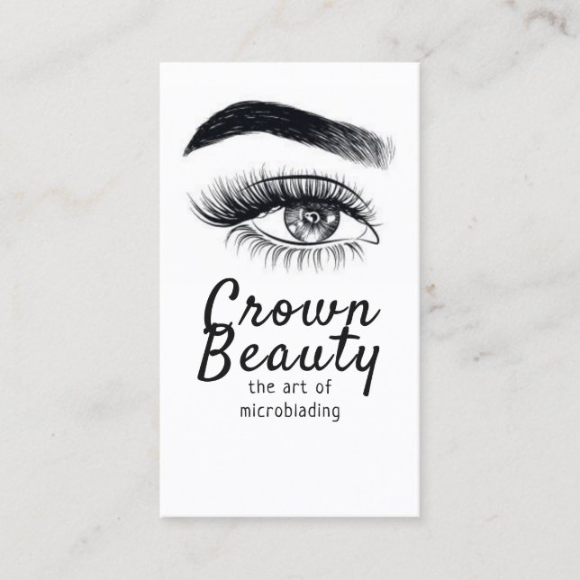 Carte De Visite Microblading moderne, sourcils, maquillage permane (Devant)