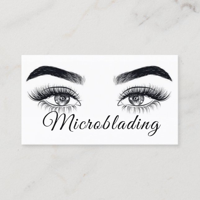 Carte De Visite Microblading moderne, sourcils, maquillage permane (Devant)