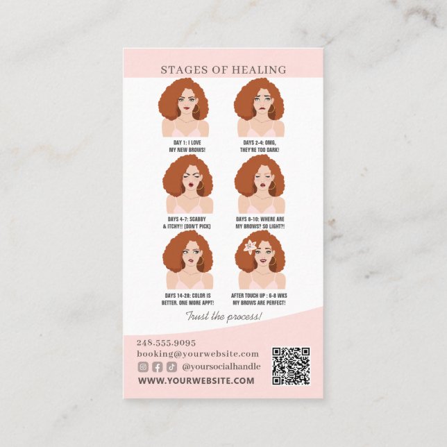 Carte De Visite Microblading post-soins et rappel de rendez-vous (Dos)