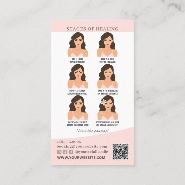 Carte De Visite Microblading post-soins et rappel de rendez-vous (Dos)