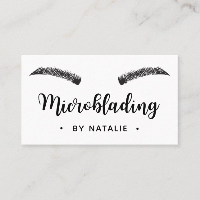 Carte De Visite Microblading Semi - Maquillage permanent Blanc Min (Devant)