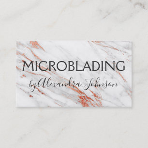 Carte De Visite Microbling en marbre rose et Rose or