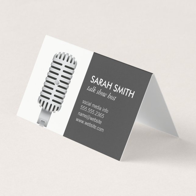 Carte De Visite Microphone | Blogueur (Devant)