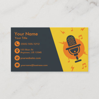 Carte De Visite Microphone jaune et orange