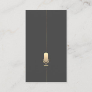 Carte De Visite Microphone minimaliste Gold