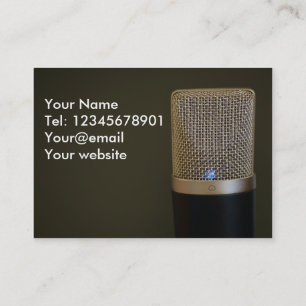 Carte De Visite Microphone sur arrière - plan sombre