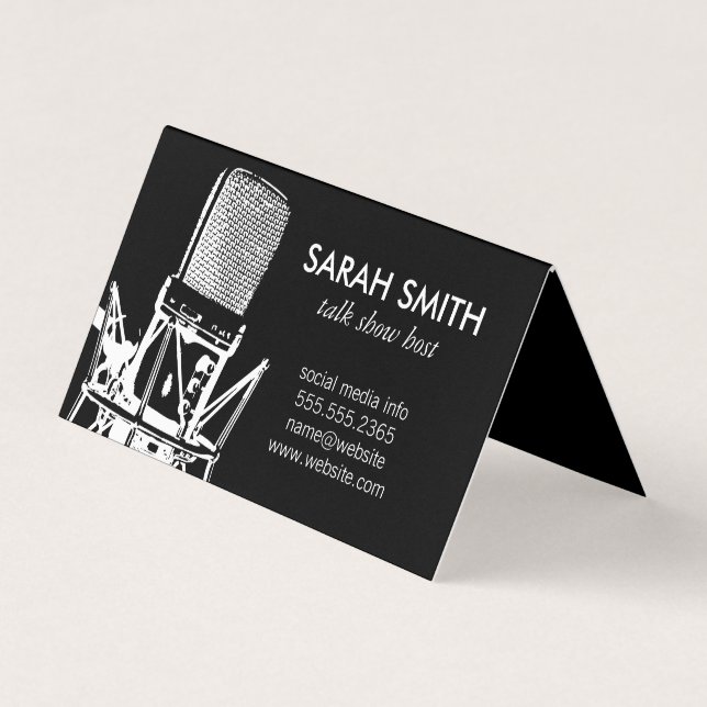 Carte De Visite Microphone | Vlogger | Podcast (Devant)