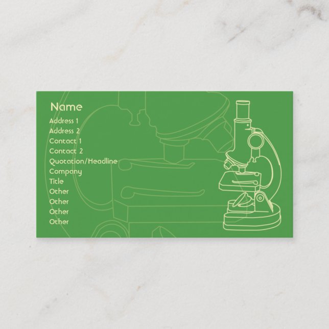 Carte De Visite Microscope - affaires (Devant)