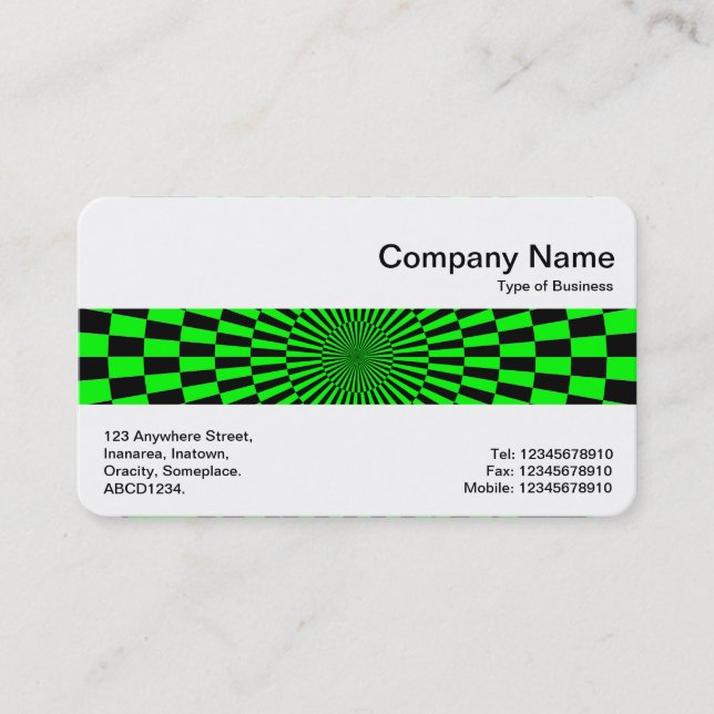 Carte De Visite Middle Band - Op Art Green et Black (Devant)
