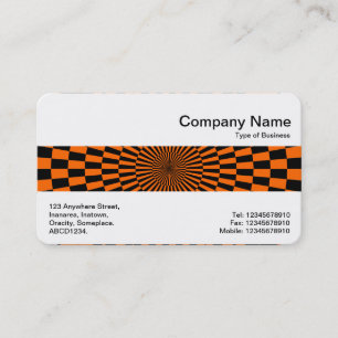 Carte De Visite Middle Band - Op Art Orange et Noir