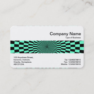 Carte De Visite Middle Band - Op Art Turquoise et Noir