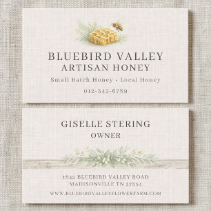 Carte De Visite Miel Artisanal Shabby Chic Linge de Campagne