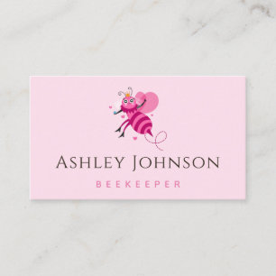 Carte De Visite Miel rose Bee Princess Beekeeper Apiary Girl