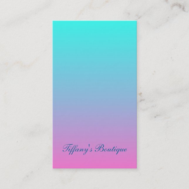Carte De Visite mignon caisson ombre sirène rose Fuchsia turquoise (Devant)