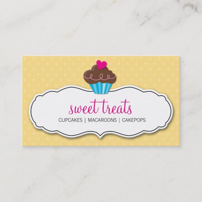 CARTE DE VISITE mignon gras beurre de cupcake jaun (Devant)