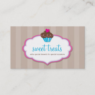 CARTE DE VISITE mignon gras cupcake mocha rose bru