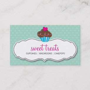 CARTE DE VISITE mignon gras cupcake pastel menthe 