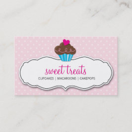 CARTE DE VISITE mignon gras cupcake pastel rose