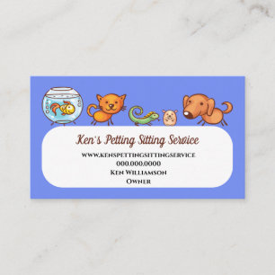 Carte De Visite Mignonne animal assis soin animal chien marche