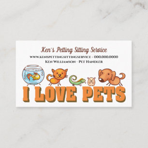 Carte De Visite Mignonne Animal Sitting Animal Care Chien Marcher