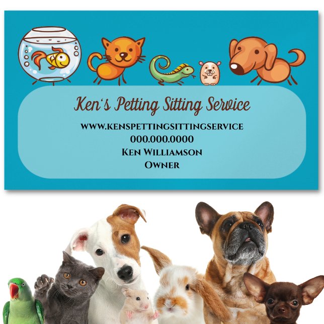 Carte De Visite Mignonne Animal Sitting Animal Care Chien Marcher (Cute and adorable pet sitter service card for your clients and future clients. )