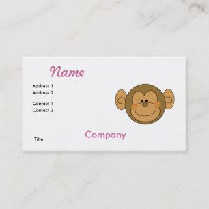 Carte De Visite Mignonne face de singe idiot