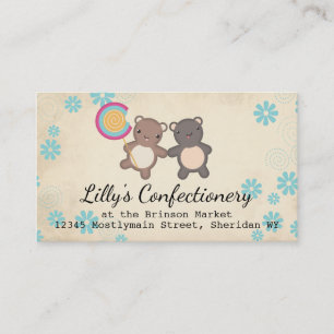 Carte De Visite mignonne lollipop ours amis cave faire affaires