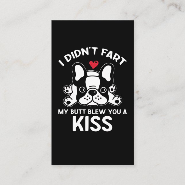 Carte De Visite Mignonne propriétaire français de Bulldog Frenchie (Devant)