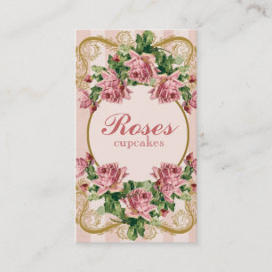 Carte de visite minable vintage de roses