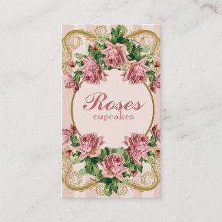 Carte de visite minable vintage de roses